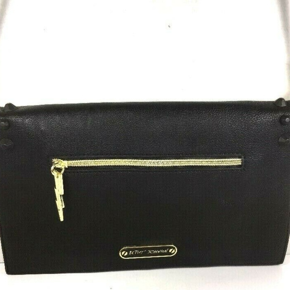Betsey Johnson Slim Black Faux Leather Crossbody - Picture 3 of 8